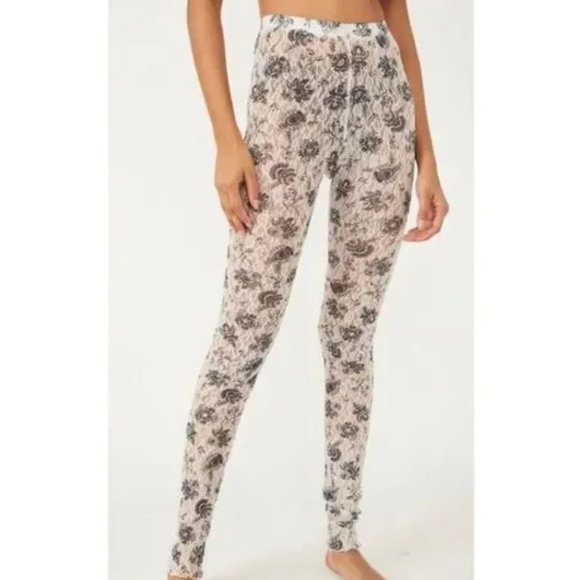 Free People Floral Lace Leggings NWT XS - Picture 6 of 6